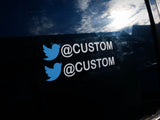 Custom Twitter User Name Sticker (Two Pack)