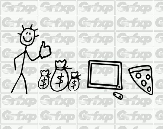 Single and Chillin' Stick Figure Sticker