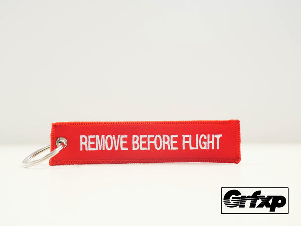 Remove Before Flight Embroidered Keychain