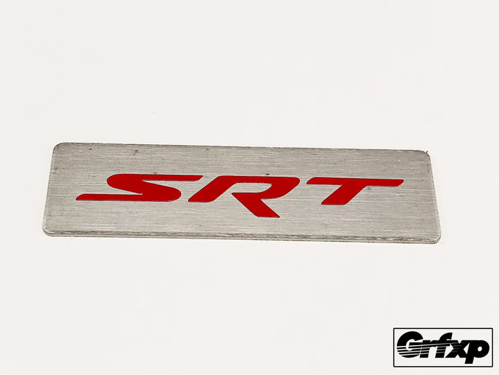 Custom Brushed Steel Console Badges